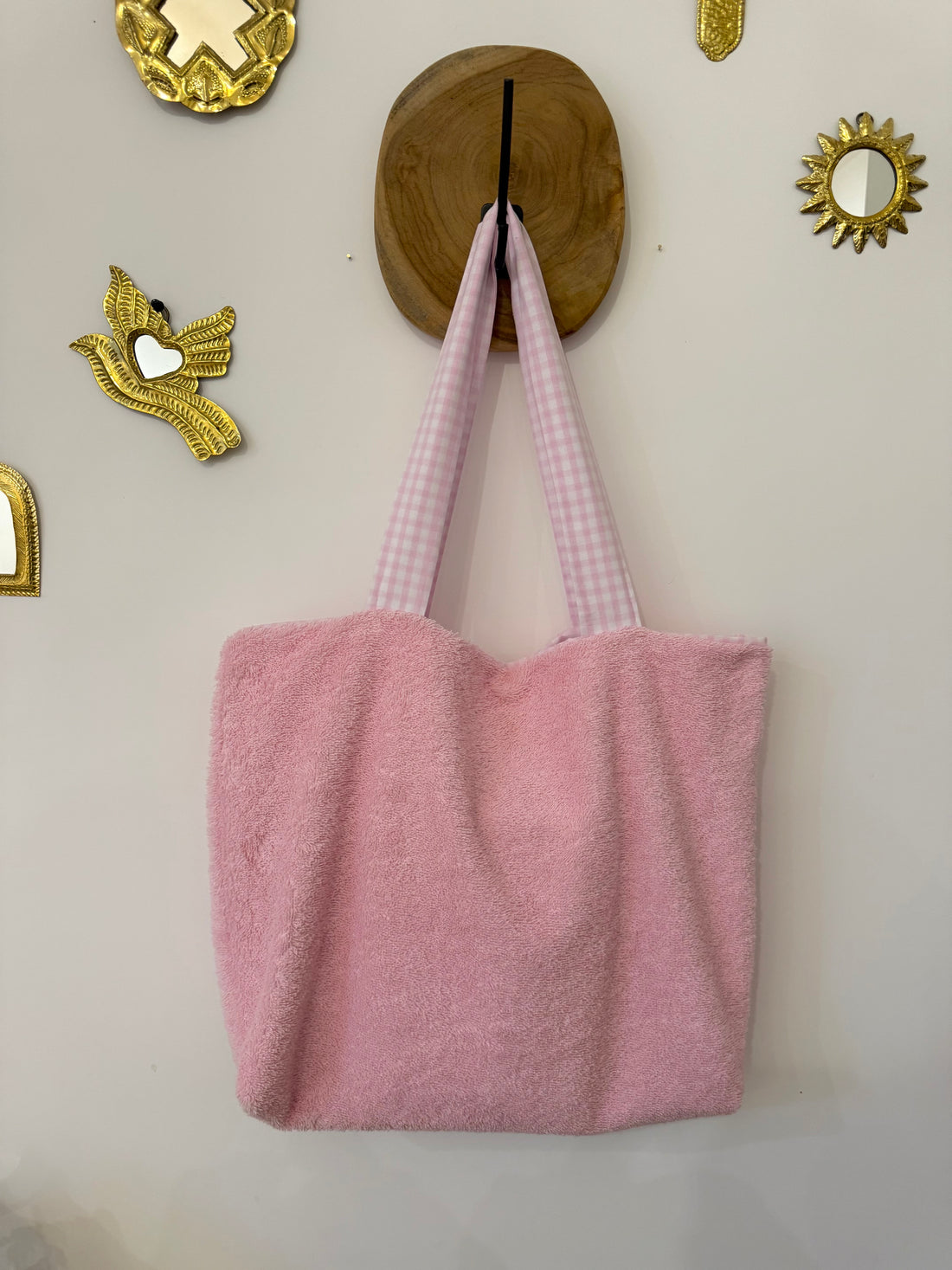 Tote bag éponge rose