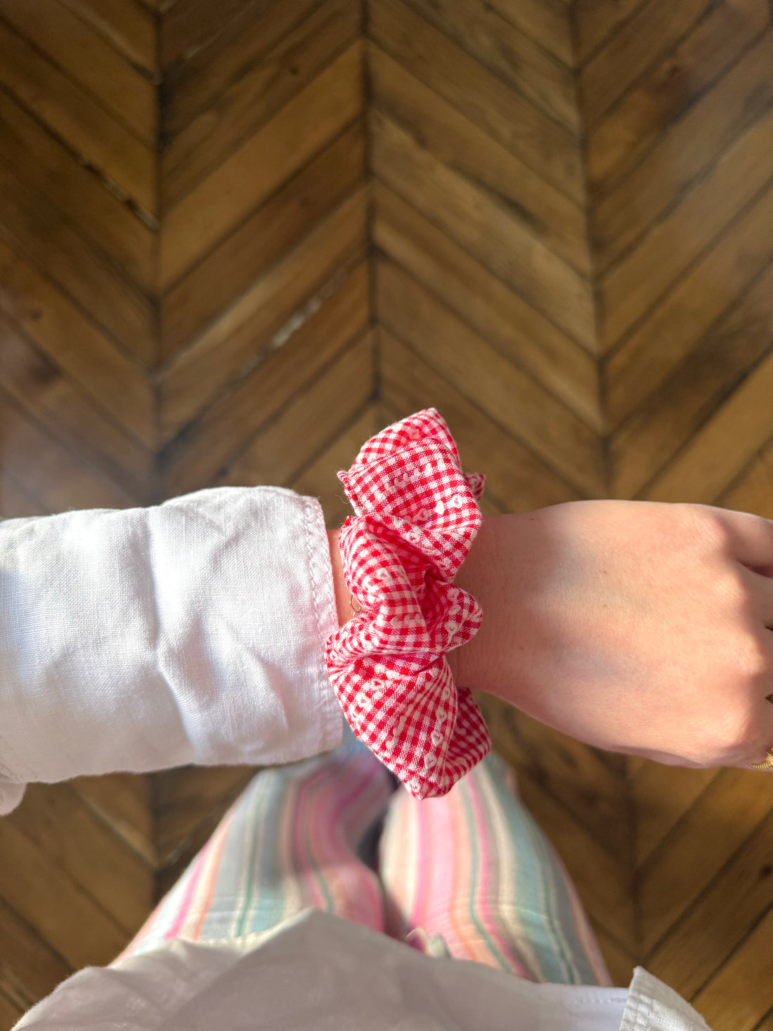 Chouchou vichy rouge