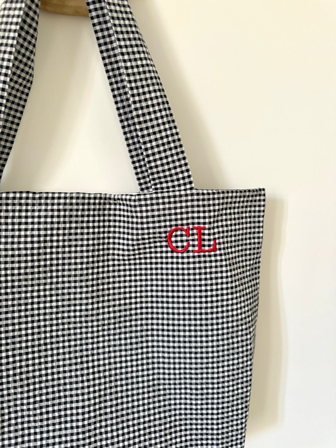 Tote bag vichy noir et blanc