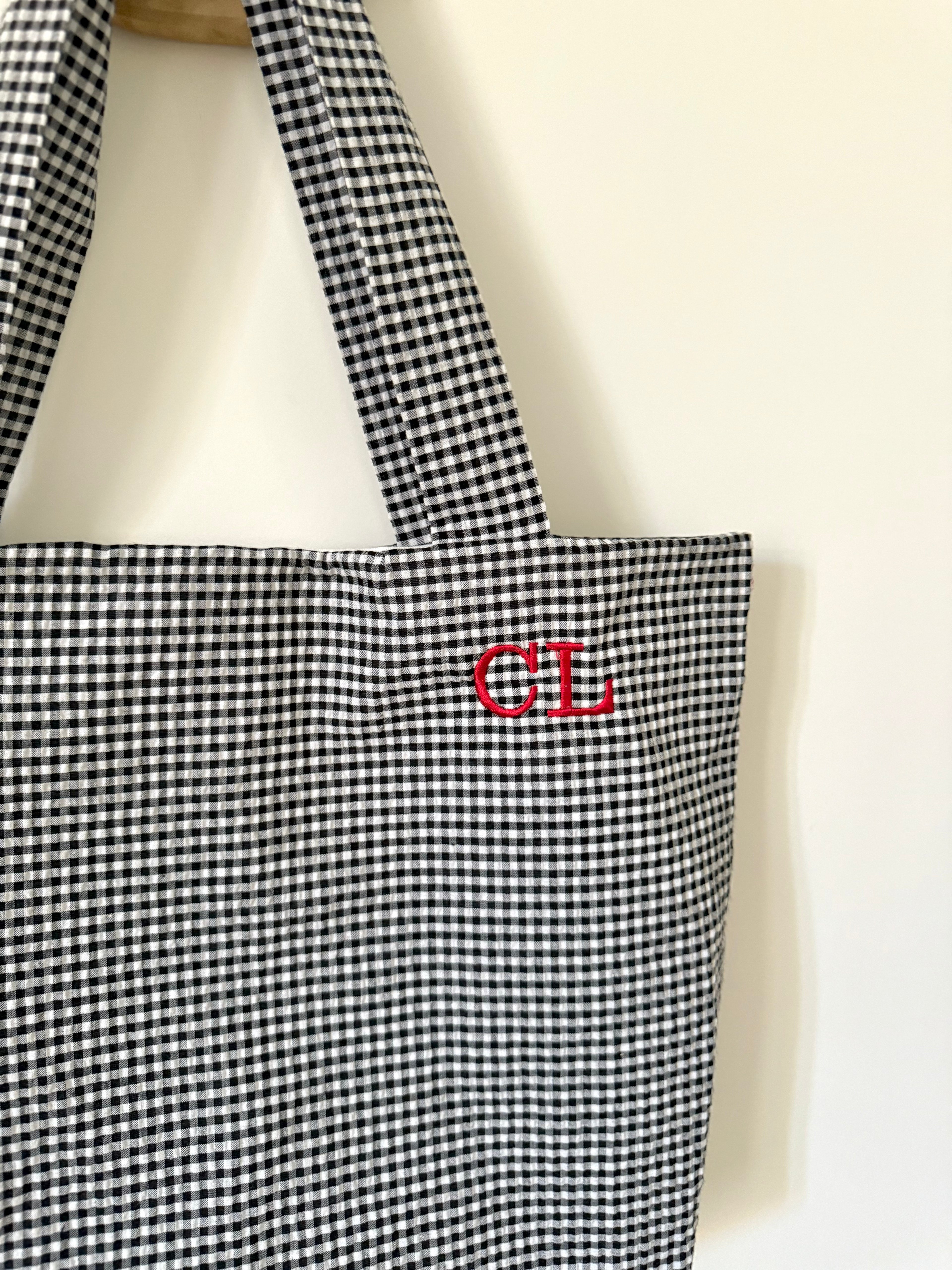 Tote bag vichy noir et blanc