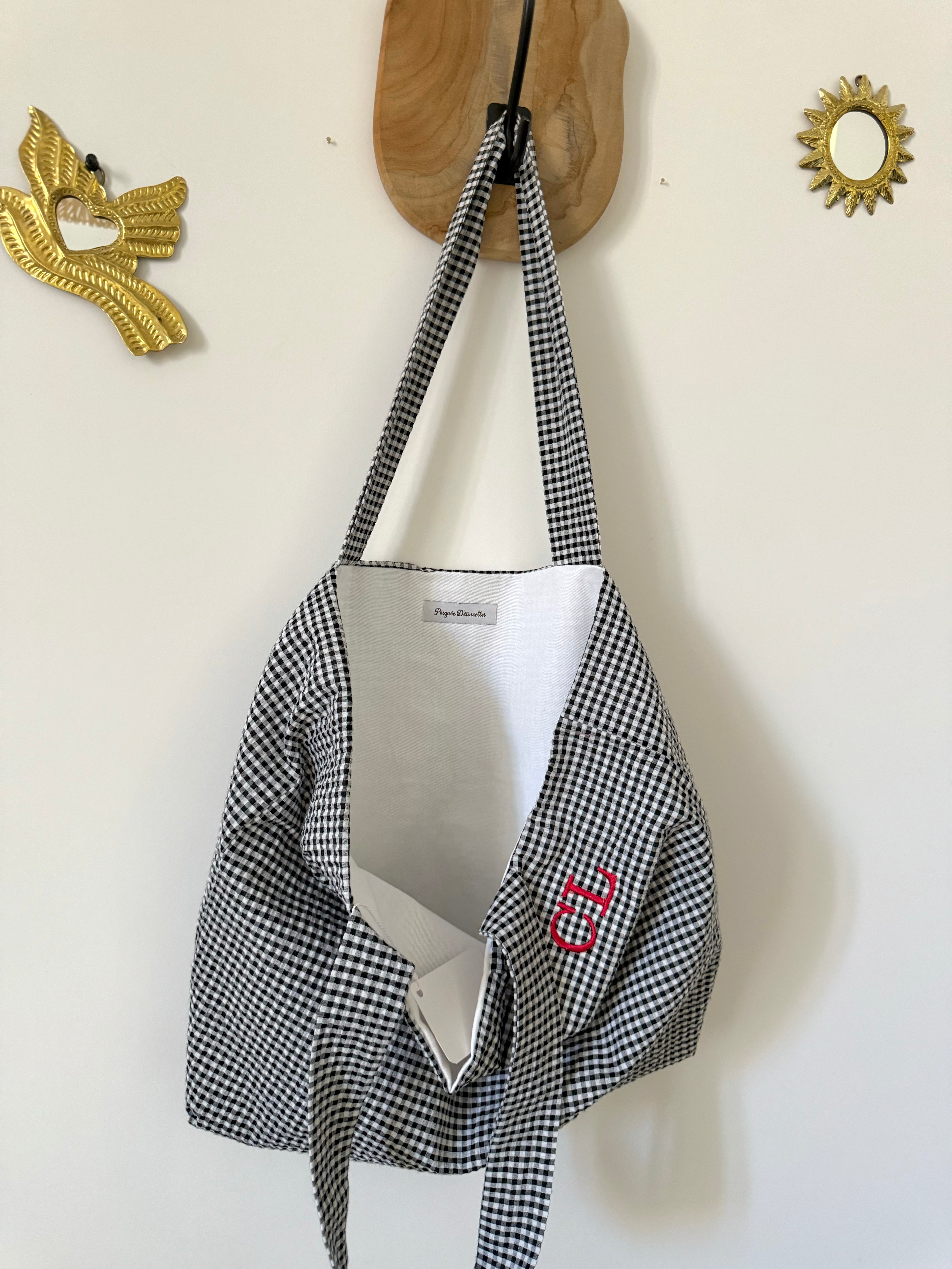 Tote bag vichy noir et blanc