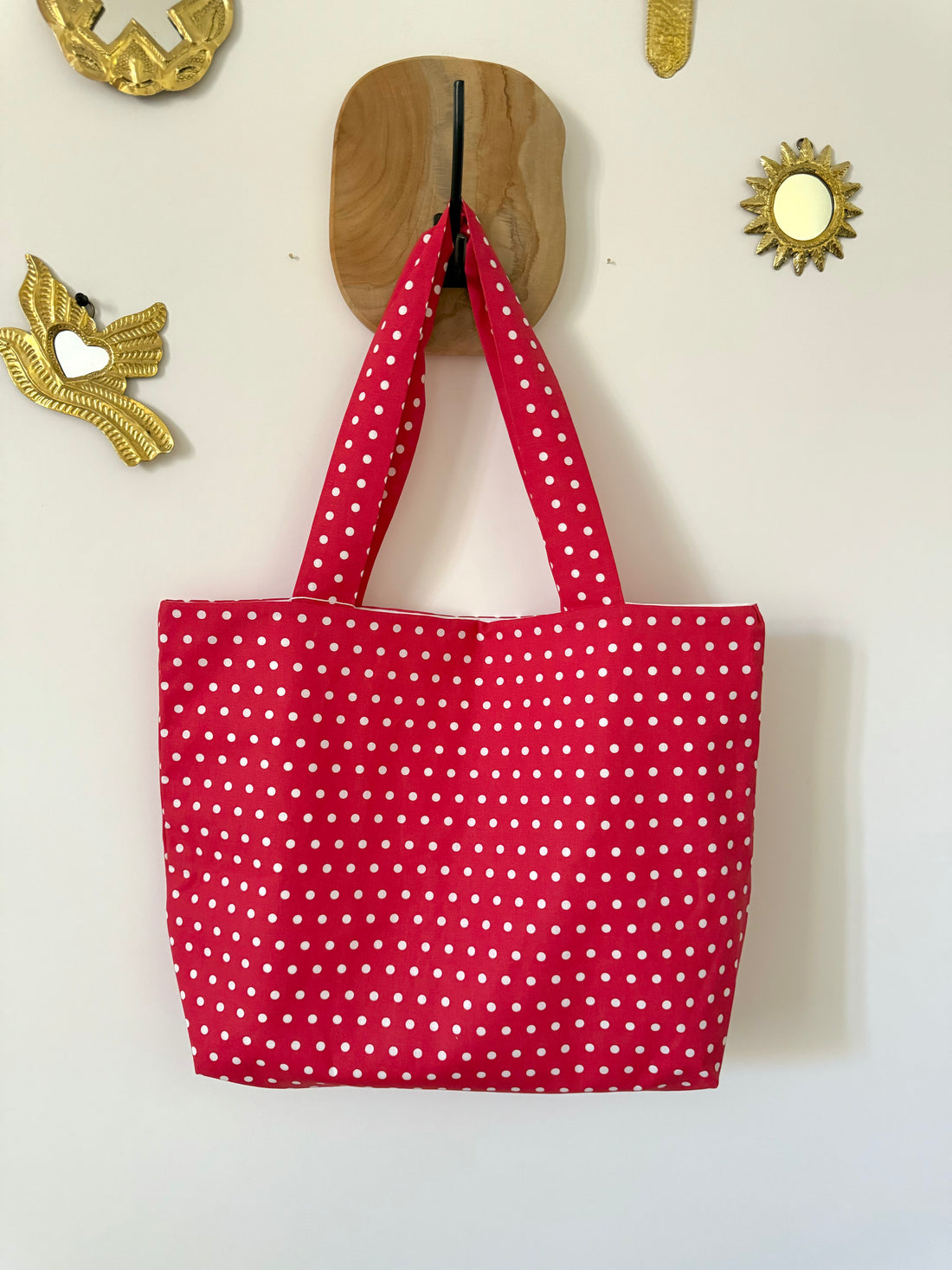 Tote bag à pois rouge