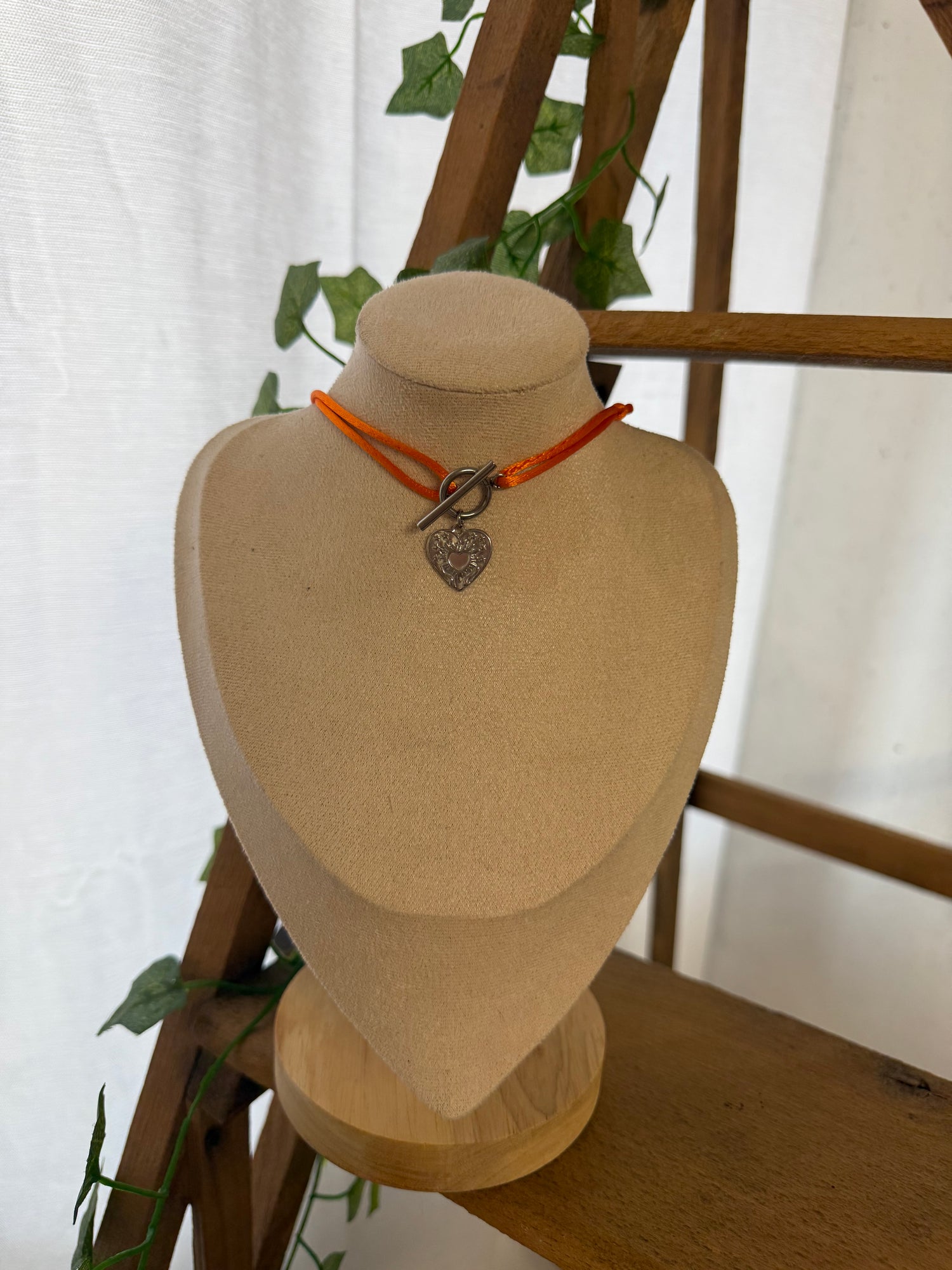 Collier cordon cœur