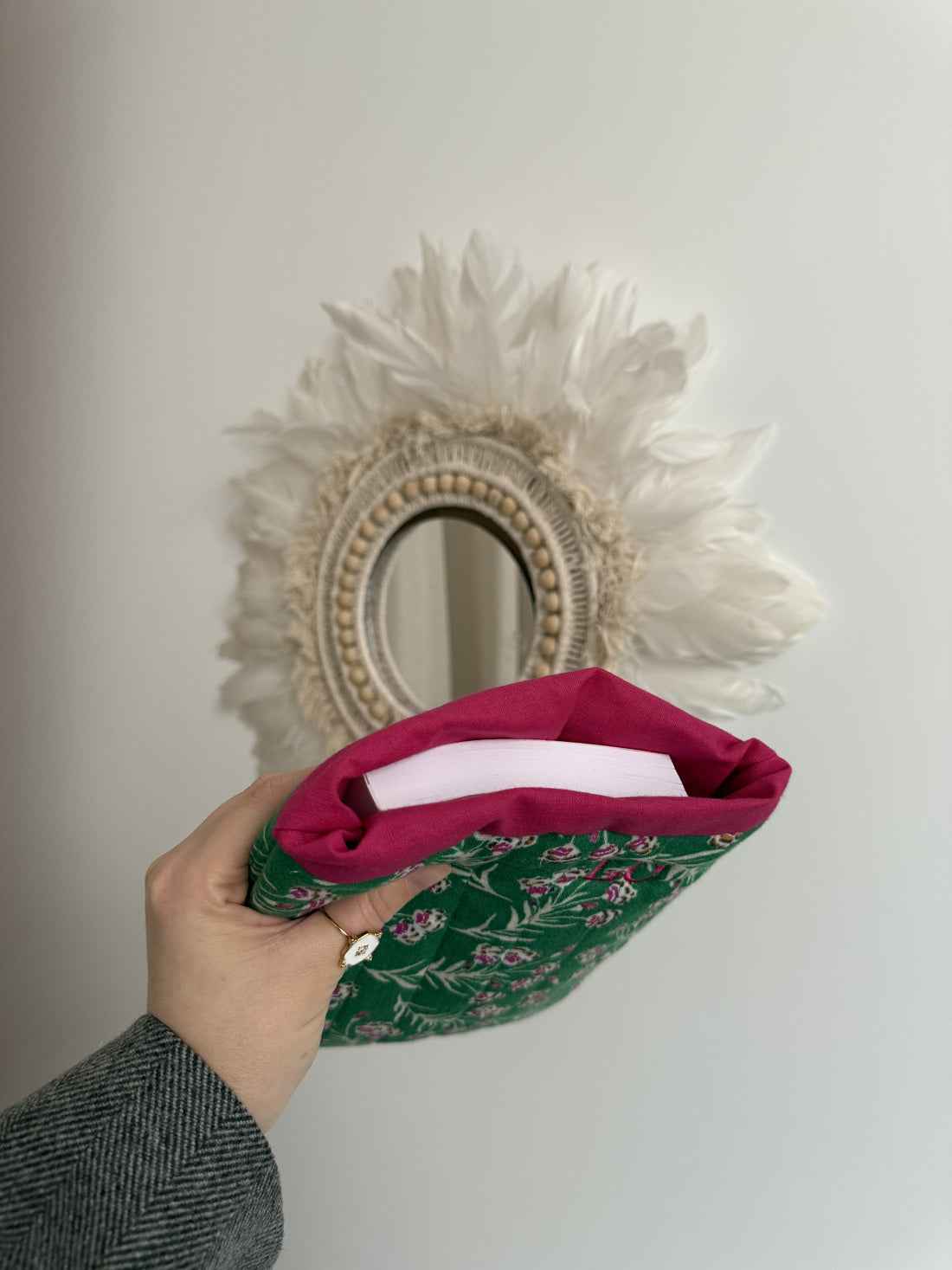 Pochette de livre à fleurs