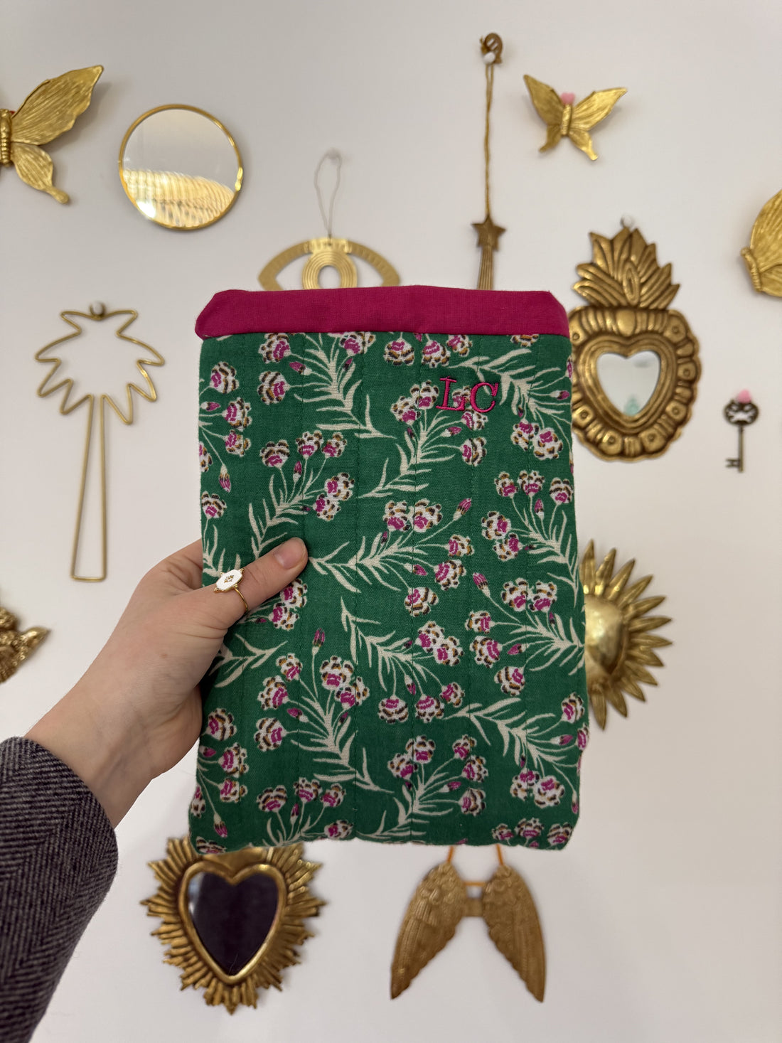 Pochette de livre à fleurs