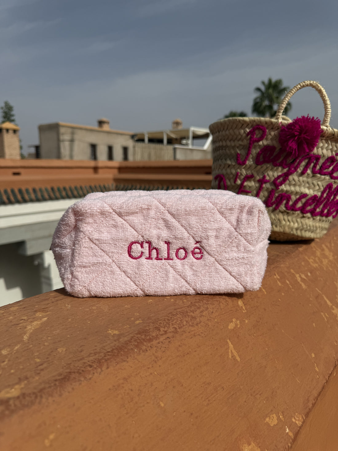 Trousse de toilette rose clair