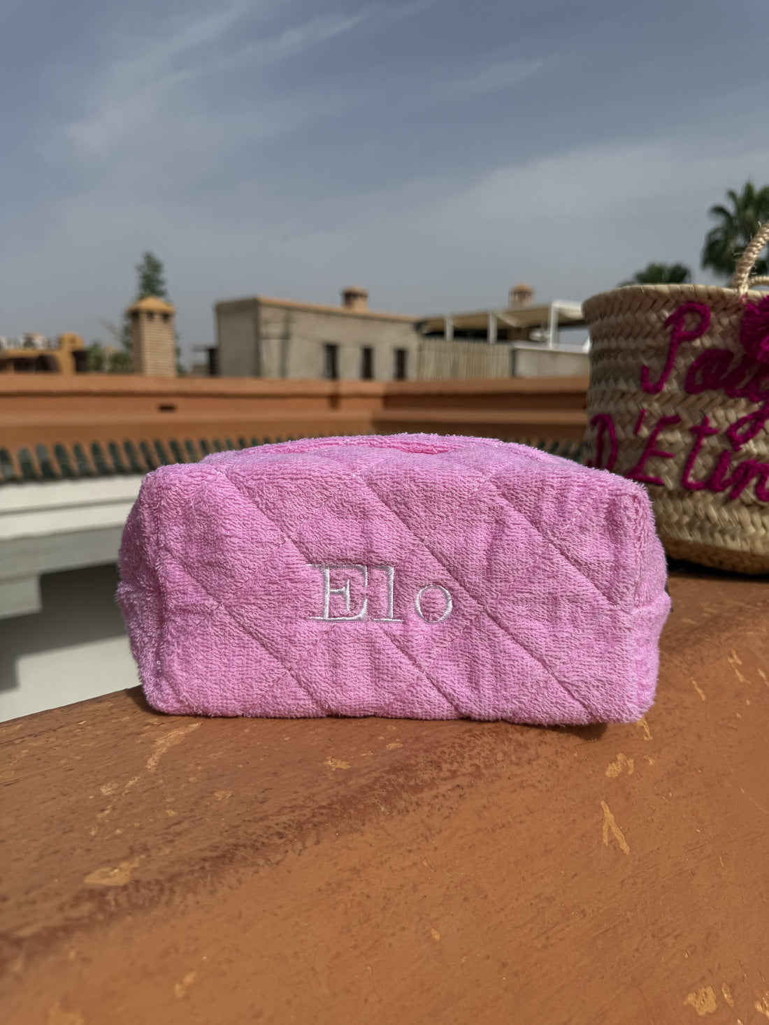 Trousse de toilette rose bonbon