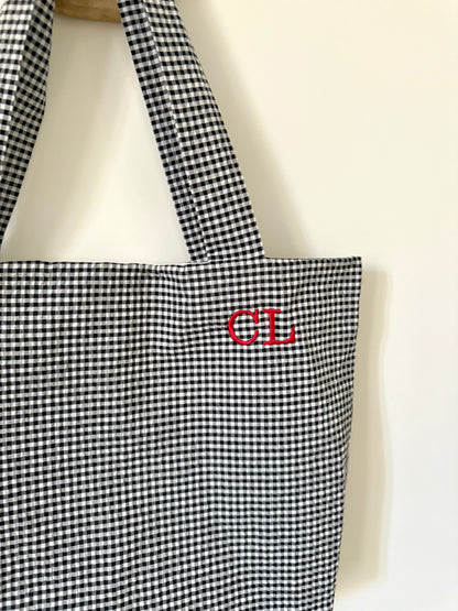 Tote bag vichy noir et blanc