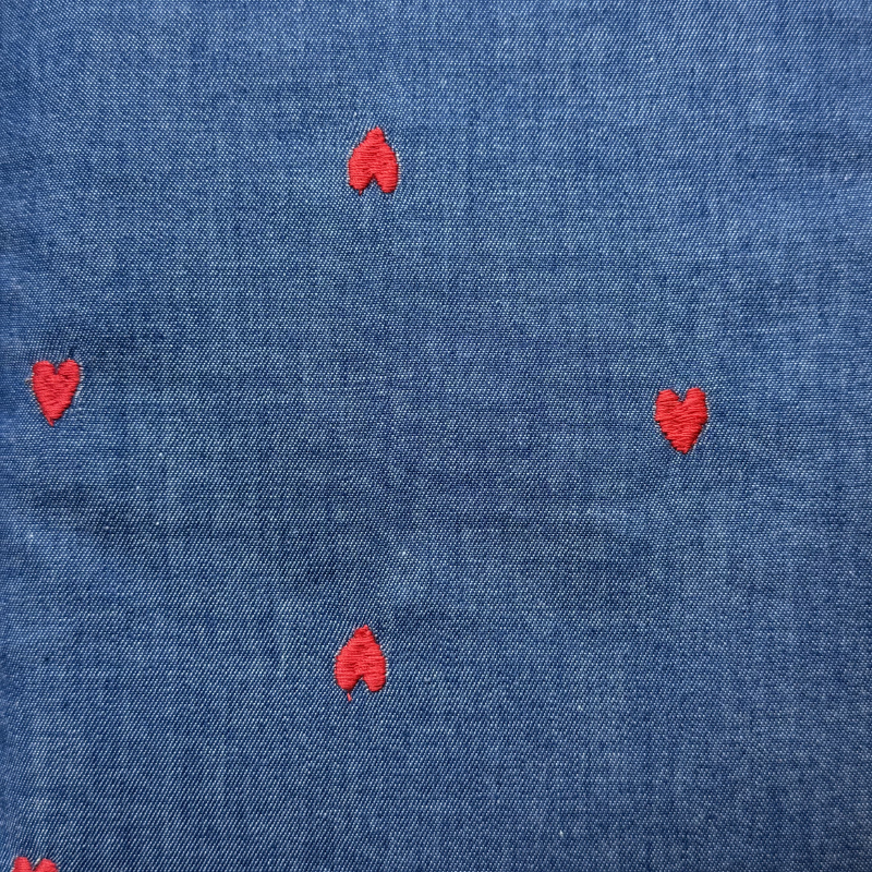 Pochette de livre Denim & Coeurs - motif