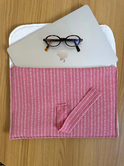 Housse d'ordinateur coeur de vichy
