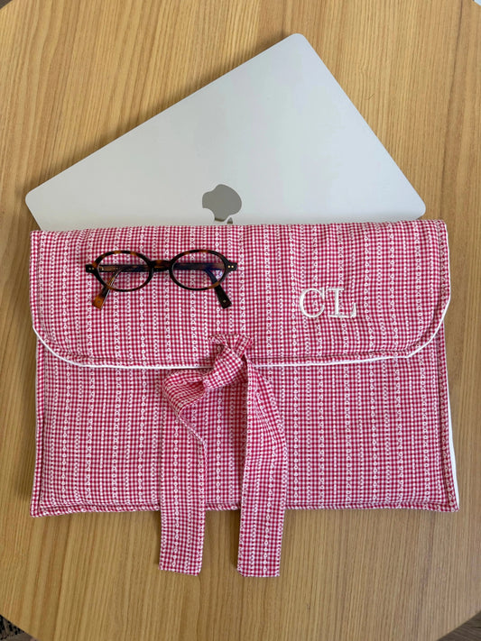 Housse d'ordinateur coeur de vichy