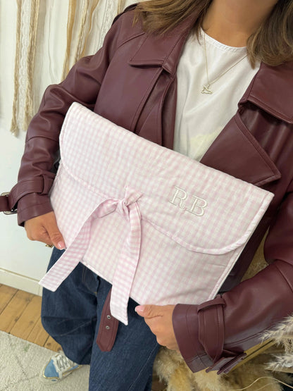 Housse d'ordinateur rose de lecture