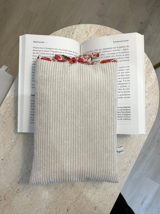 Pochette de livre Crème côtelé