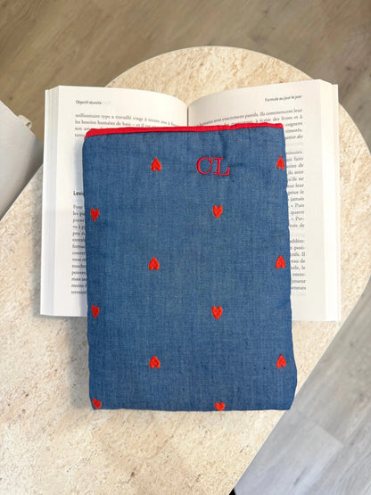 Pochette de livre Denim & Coeurs